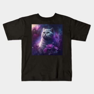 Purple Elegance British Shorthair Kids T-Shirt